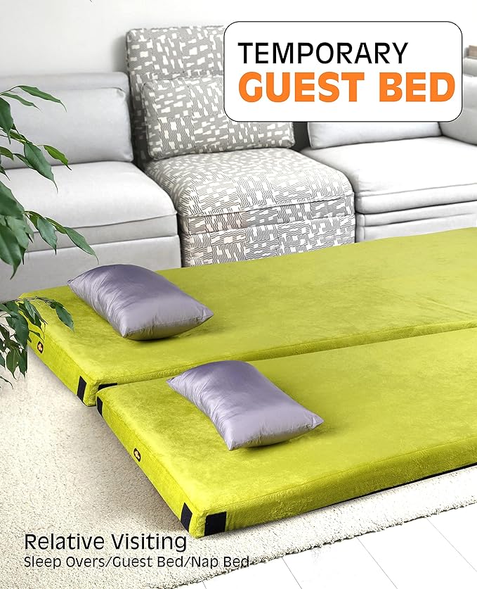 3 Inch GAIALOOP Thick Memory Foam Camping Mattress Sleeping Pad [Car/Tent/Cot] Glamping Portable