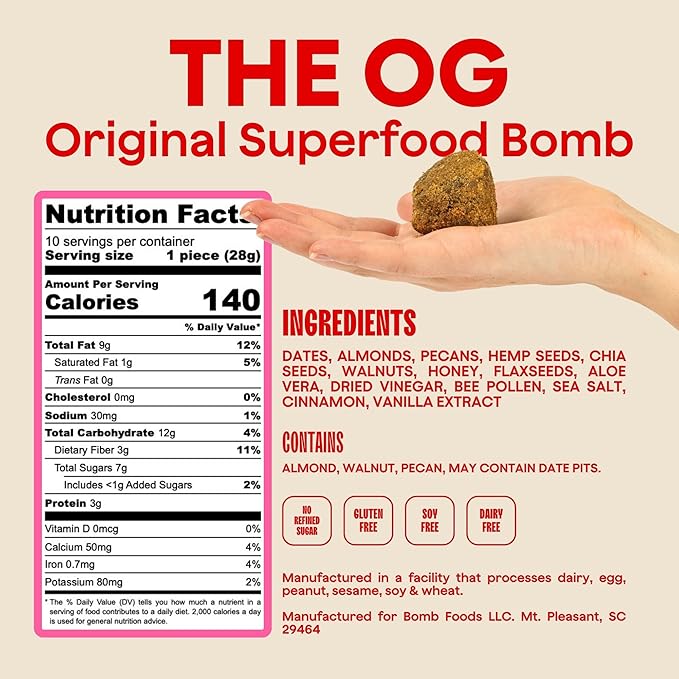 The Bomb Co. Blender Bomb, The OG, Superfood Smoothie Mix with Chia Seeds, Hemp Seeds, Flax Seeds