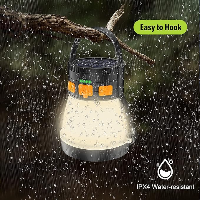 LED Camping Lantern, 1500 Lumens Camping Lantern Rechargeable with Solar Panel Charging