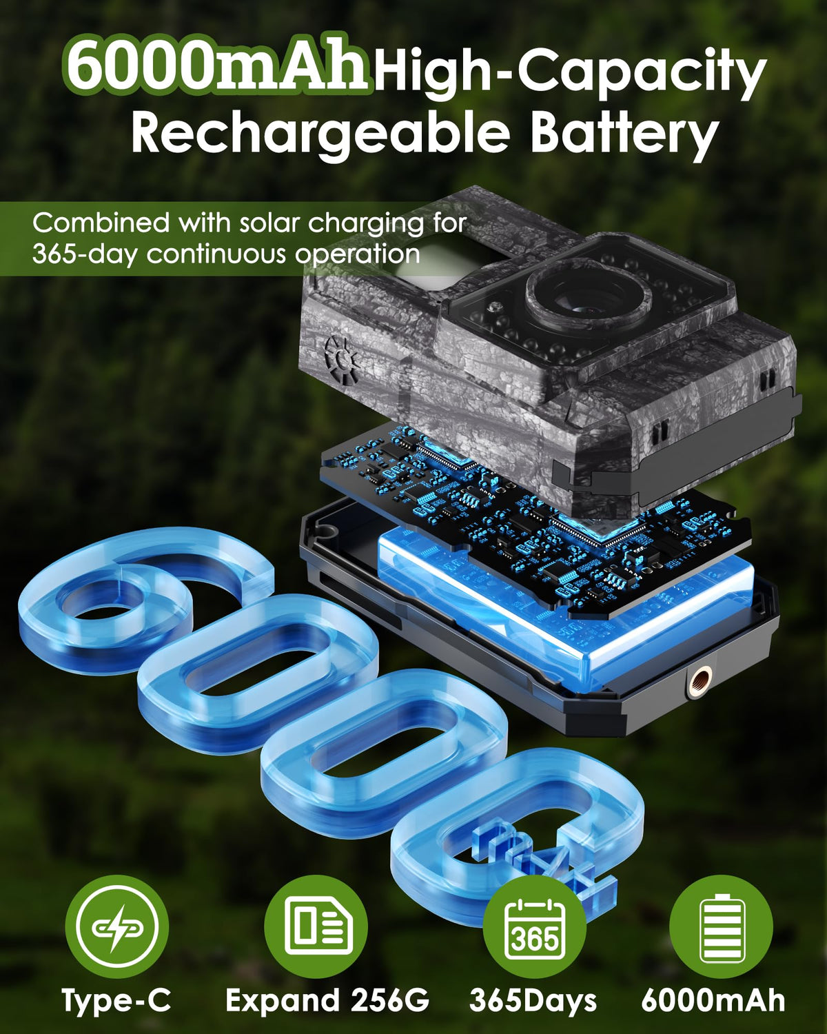 MAXDONE Trail Camera - 4K, 64MP, Solar, WiFi, Bluetooth - product view 6