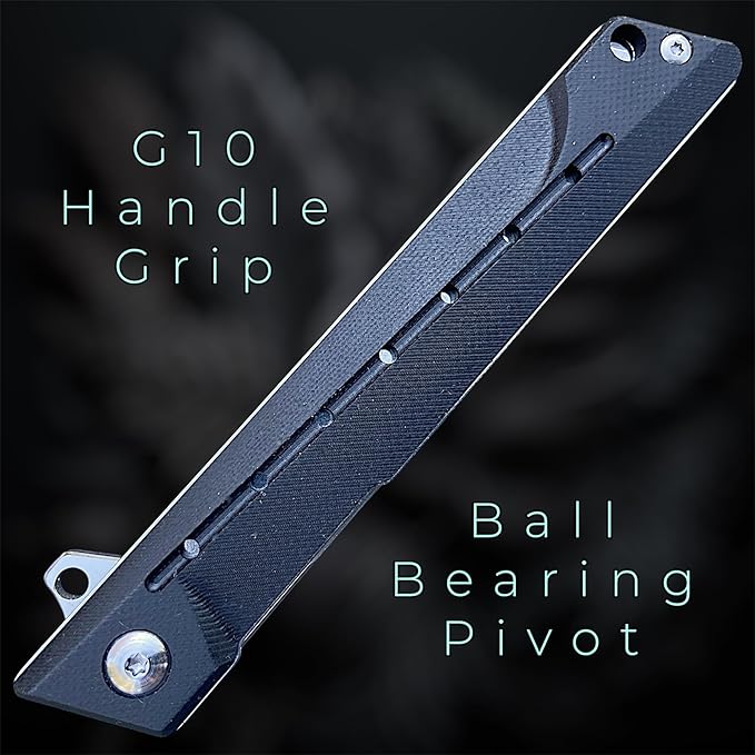 TACTICAL GEARZ Pocket Folding Knife for EDC, G10 Handle, D2 Steel Tanto Blade, Includes Sheath (Nyx)