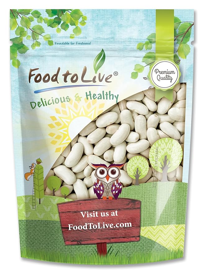 Food to Live - Cannellini Beans, 5 Pounds Dried White Kidney Beans, Sproutable, Vegan, Kosher