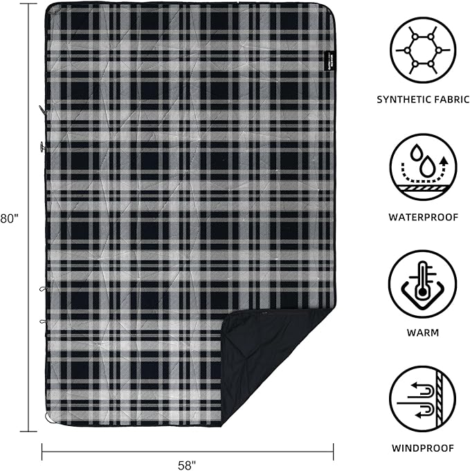 Outdoor Waterproof Blanket, Foldable Fleece Stadium Blanket for Outdoor Sports Event, Camping