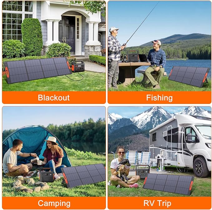 N-Type 16BB 200W Portable Solar Panel for EF/Jackery/Bluetti/Anker Power Station 20V Foldable Solar