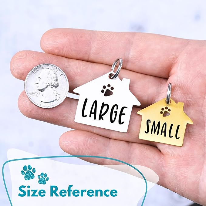 Ultra Joys Dog Tags Personalized for Pets - Hollow Paw Custom Pet ID Tag - Engraved Dog Tag for