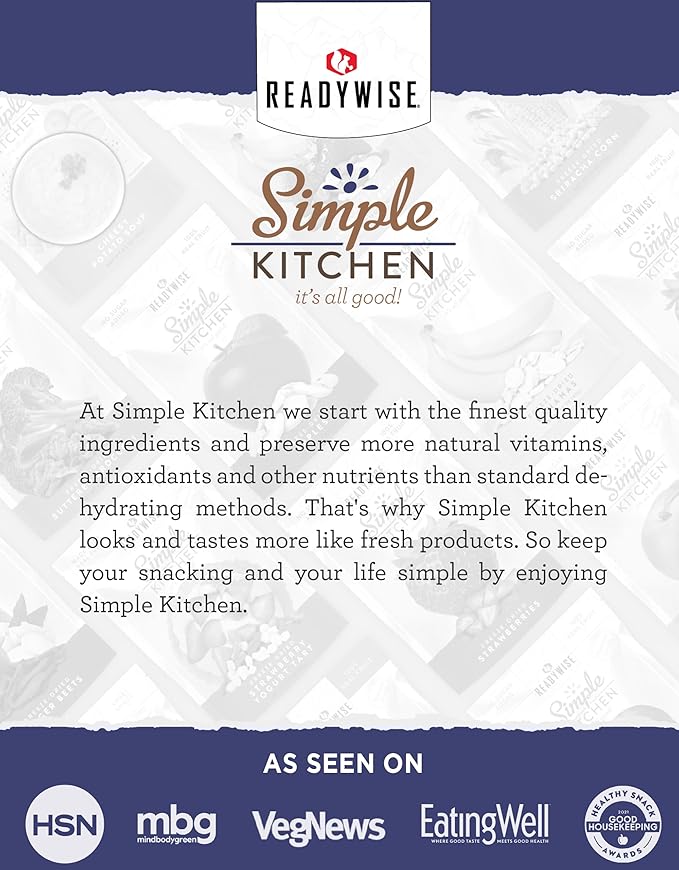 READYWISE - Simple Kitchen Freeze Dried Whole Blueberries, 28 Servings, Vegan, Gluten Free, Fruit