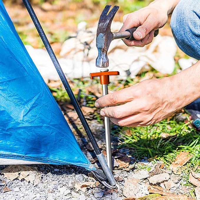 Eurmax USA Galvanized Non-Rust Camping Family Tent Pop Up Tent Stakes Ice Tools Heavy Duty