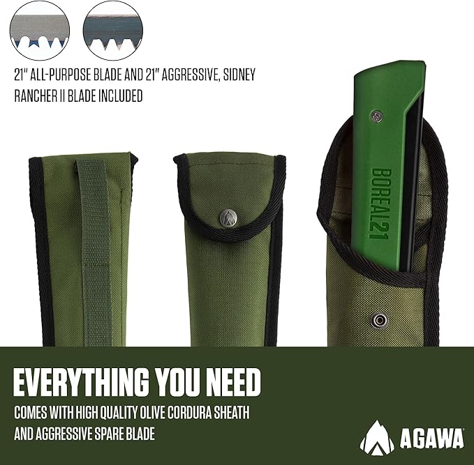 AGAWA - BOREAL21 Tripper Kit - Includes 21" Folding Saw, Nylon Carrying Case, 21" All-Purpose & 21"