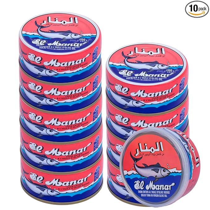 Solid Tuna in Virgin Olive Oil - Canned Tuna Fish in Cold Pressed Tunisian Olive Oil from El Manar