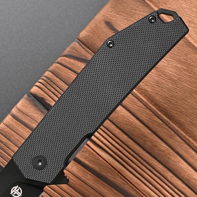 FF18 Folding Pocket Knife,AUS-8 Steel Blade G10 Handle EDC Tool Knife for Outdoor