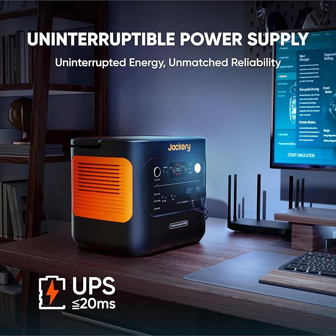 Jackery Explorer 2000 v2 Portable Power Station, 2042Wh LiFePO4 Home Backup Battery, 2200W Solar