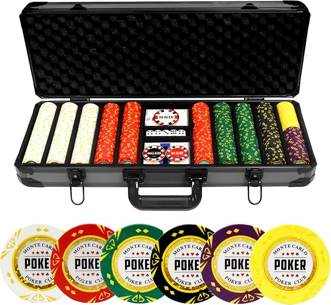 14 Gram Clay Poker Chips Set Texas Hold?™em 500PCS Poker Chips Set Blank Chips with High-End Chip