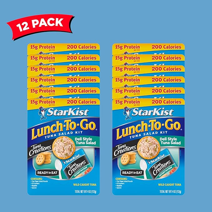StarKist Lunch-To-Go Tuna Creations, Deli Style Tuna Salad Kit - 4.0 oz Kit, 12 Pack