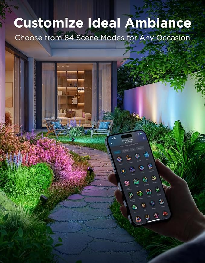 Govee Outdoor Spot Lights 2, IP67 Waterproof Spotlights, Landscape Lights Work with Matter, Alexa