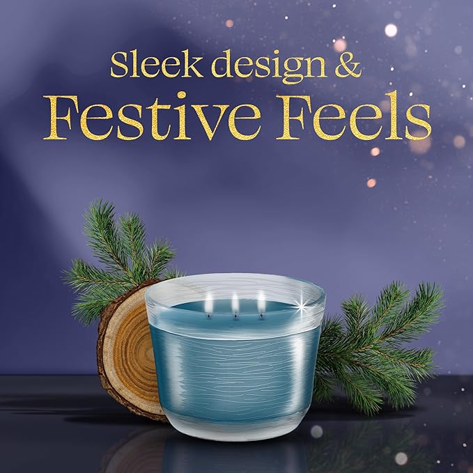 Glade 3-Wick Scented Candle Jar, Embers & Sandalwood, Air Freshener Infused with Essential Oils