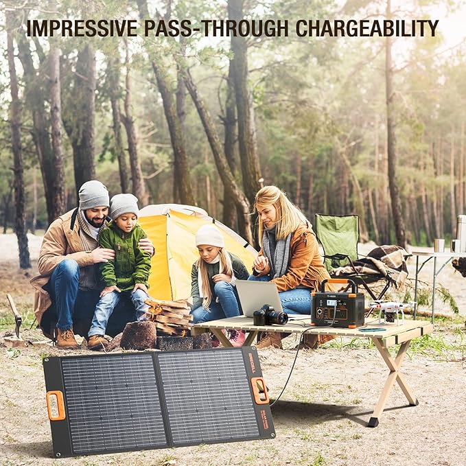 GRECELL Portable Power Station 500W, 519Wh/140400mAh Solar Generator Backup Lithium Battery Pack