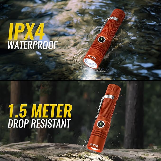 Rechargeable Tactical Flashlights, High Lumens Small Mini USB-C LED Flashlight, Compact EDC Flash
