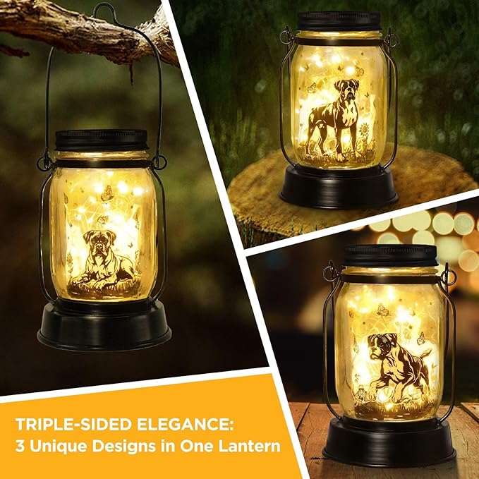 kyoryuger Boxer Dog Gifts for Women/Men Boxer Dog Lovers Solar Lantern Mom Birthday, Mothers Day