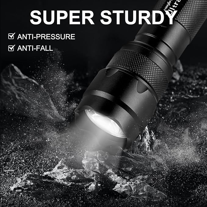 ULTRAFIRE WF-502B LED Tactical Flashlight, 5 Modes 1000 High Lumens Flashlight Torch with Duty Belt