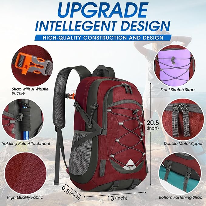 IGOLUMON Hiking Backpack 40L Packable Lightweight Camping Backpack Men Women Waterproof Hiking