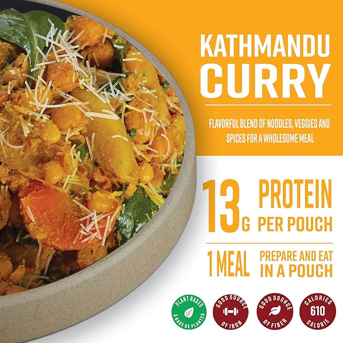 Nomad Nutrition Kathmandu Curry | Instant Freeze Dried Backpacking & Camping Food | Plant-Based
