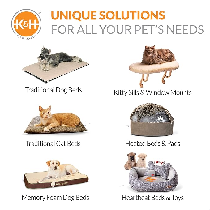 K&H Pet Products Heated Extreme Weather Outdoor Kitty Pad, Waterproof Heated Cat Mat, Pet Warmer