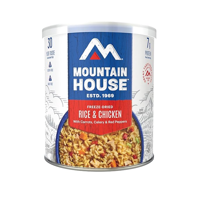 Mountain House Rice & Chicken #10 Can | Freeze Dried Survival & Emergency Food | Gluten-Free | 9