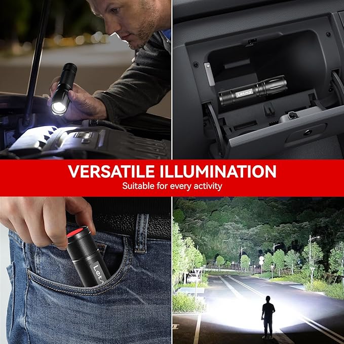 LETMY Tactical Flashlight S2000-2 Pack Bright Military Grade LED Flashlights High Lumens - Portable