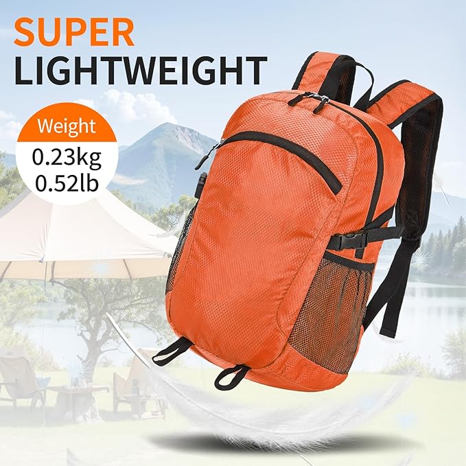 Small Hiking Daypack,15L Water-Resistant Hiking Backpack Packable Lightweight Travel Day Pack for