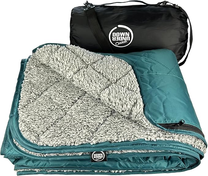 DOWN UNDER OUTDOORS Large Waterproof Windproof Extra Thick 350 GSM Quilted Fleece, or Sherpa