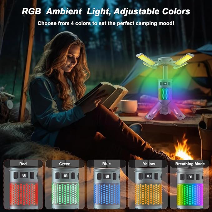 Camping Lights, Rechargeable Telescopic Camping Lights with Stand,12,000mAh Camping Lanterns &
