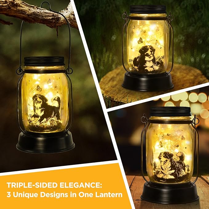 Bernese Mountain Dog Gifts for Women/Men Bernese Mountain Solar Lanterns Birthday Dog Lovers
