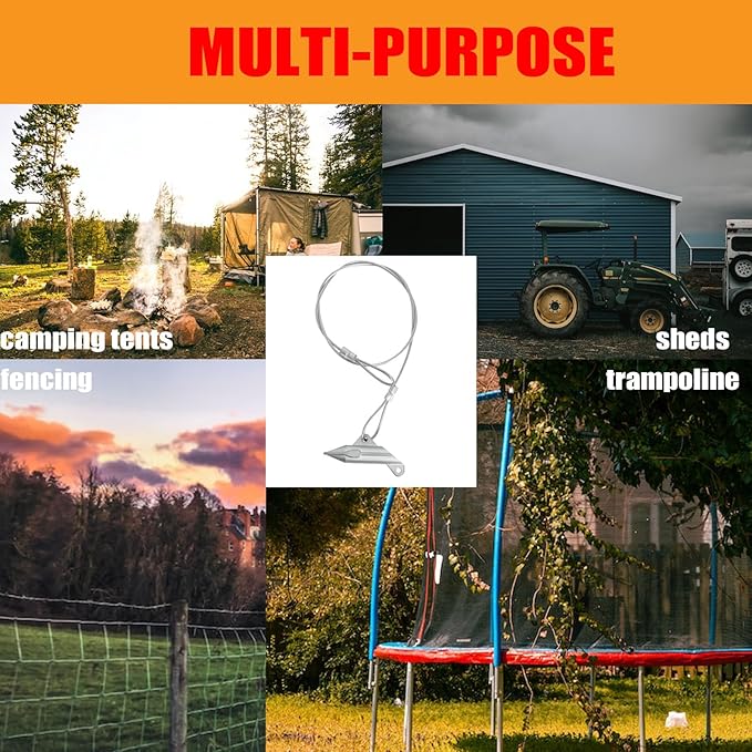 30 inch Ground Earth Anchors with Rod, Arrow Shed Anchor Kit for Securing Camping Tents, Sheds