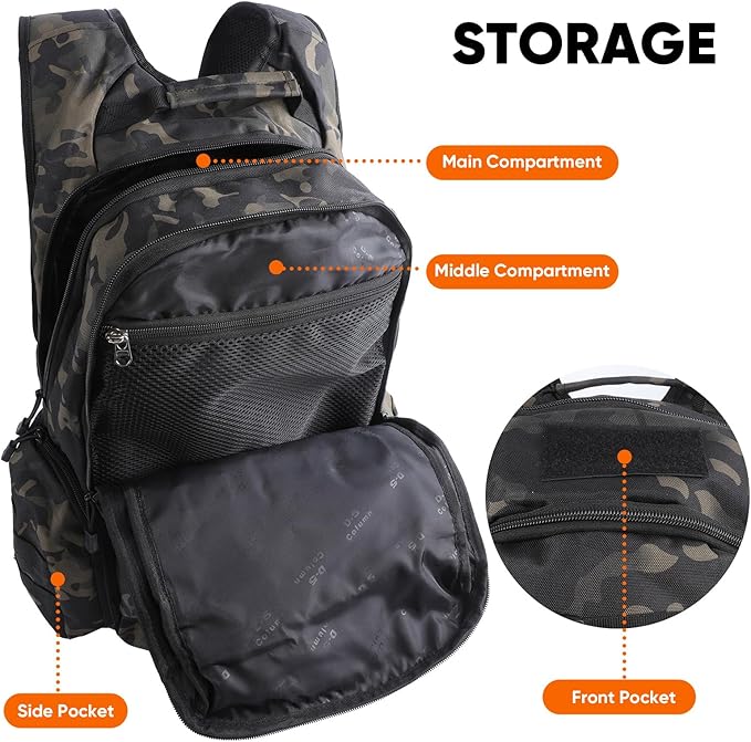 35L Tactical Backpack for Men, MOLLE Military Bug Out Bag, Waterproof Rucksack for Hiking with