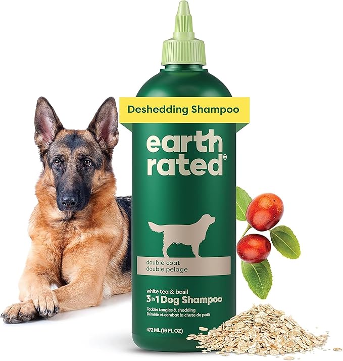 Earth Rated 3-in-1 Deshedding Dog Shampoo and Conditioner, Deodorizing Oatmeal Shampoos for Dogs