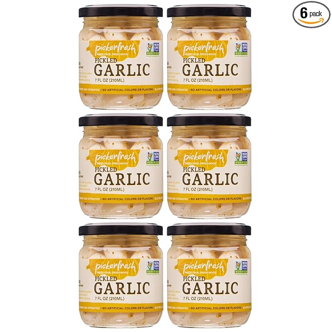 Pickerfresh Pickled Garlic | Gourmet Garlic Cloves | Simple Ingredients | Non-GMO, Gluten Free & No