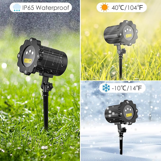 Laser Christmas Projector Lights Outdoor, 3 Colors RGB Christmas Laser Lights Outdoor Waterproof