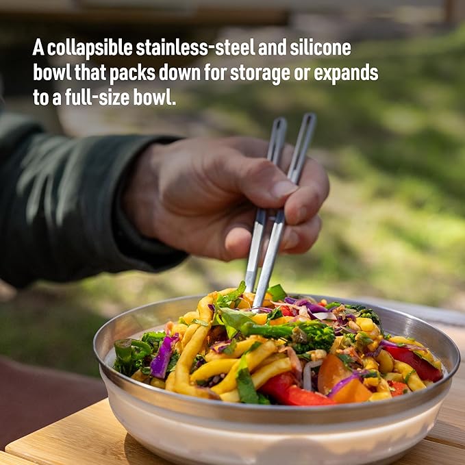 Sea to Summit Detour Stainless Steel Collapsible Bowl, Medium (22 fl oz), Moonstruck Grey