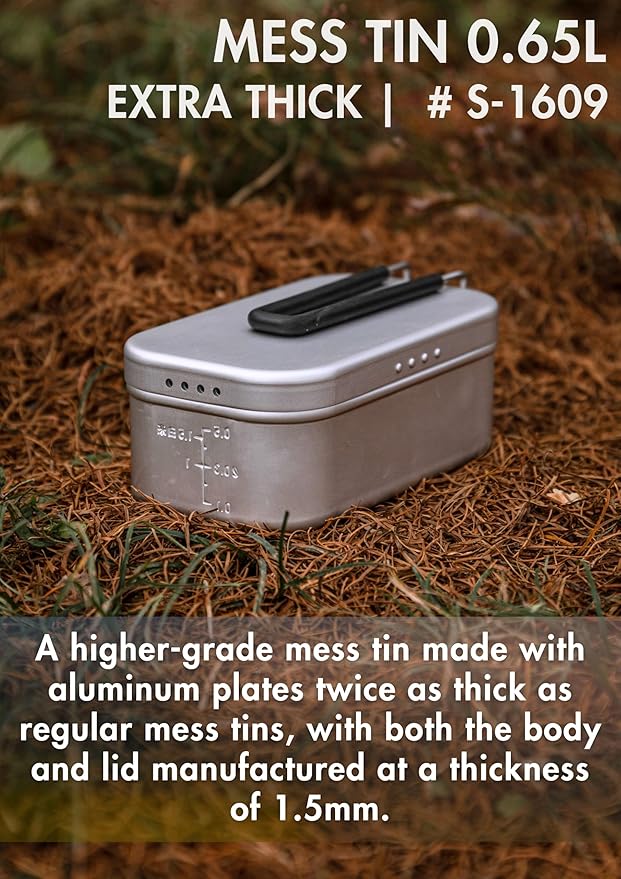 CAMPINGMOON Mess Tin 0.65L Aluminium Camping Cookware Extreme Thick S-1609