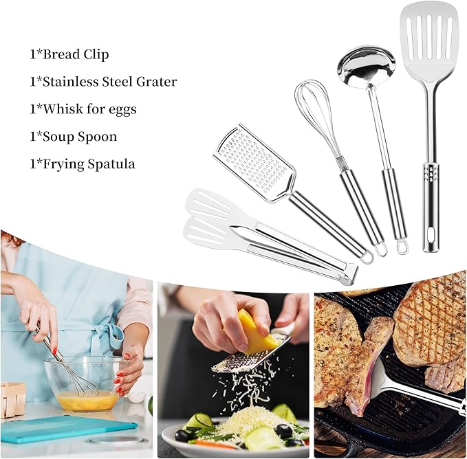Camping Cooking Utensils Set, Stainless Steel Grill Tools, Camping BBQ Cookware Gear and Equipment