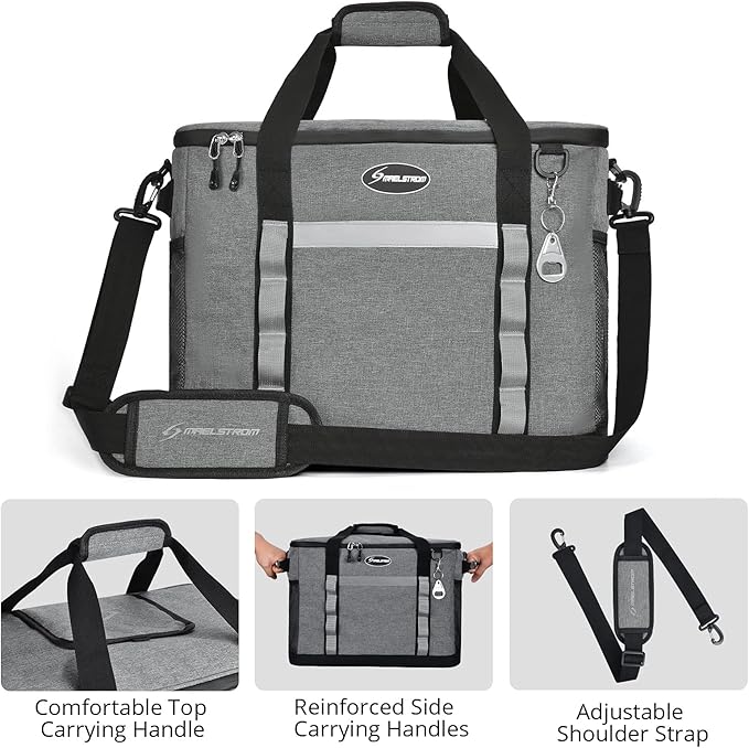 Maelstrom Collapsible Soft Cooler Bag, 24/30/60/75 Cans Beach Cooler, Ice Chest, Leakproof &