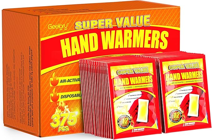 Hand Warmers Disposable 500/375/240/125/90/55/30 Pcs, Long-Lasting Up to 12 Hours for Warm Body
