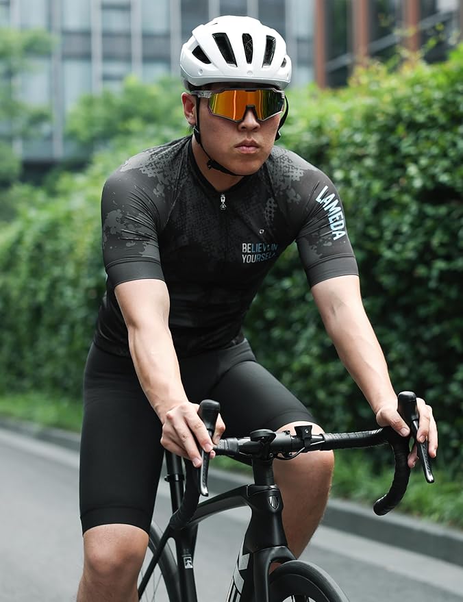LAMEDA Men's Cycling Jersey Breathable Lightweight Bike Jersey Short Sleeve Quick Dry Moisture