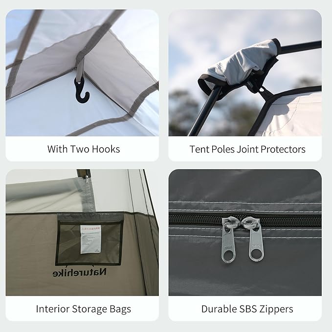 Naturehike Cape 4/6/8 Person Camping Tent, 60S Easy Setup Instant Tent Pop up Tent, Waterproof