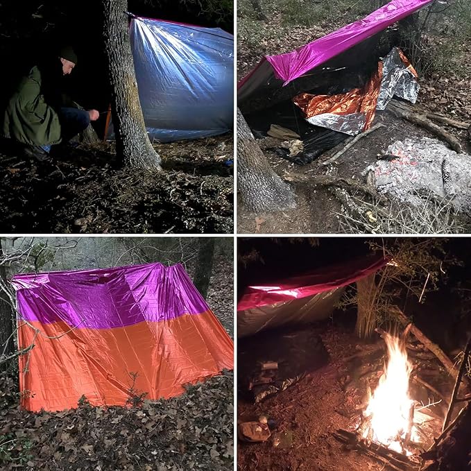 TITAN Survival - Mylar Survival Blankets 5 Pack - 90% Heat Retention & Waterproof Design