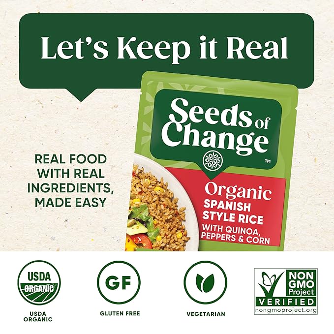 SEEDS OF CHANGE Certified Organic Spanish Style Rice With Quinoa, Peppers & Corn, Organic Food