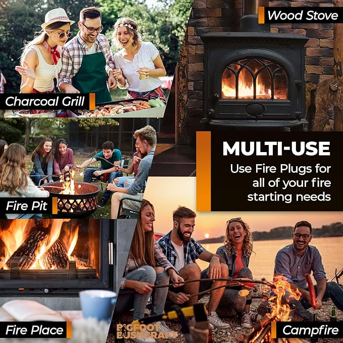 Non-Toxic Waterproof Fire Starters with 5+ Minute Burn for Emergencies, Survival, Campfires, Fire