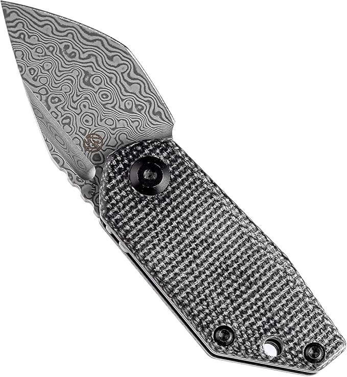 KANSEPT RIO Mini Pocket Folding Knives EDC Camping Folding Knife 1.56'' Damascus Blade Pocket EDC