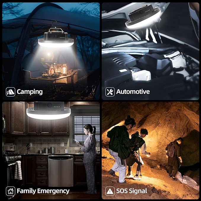 Tent Light Hanging for Camping,Bright LED Rechargeable Portable Lantern for Vendor