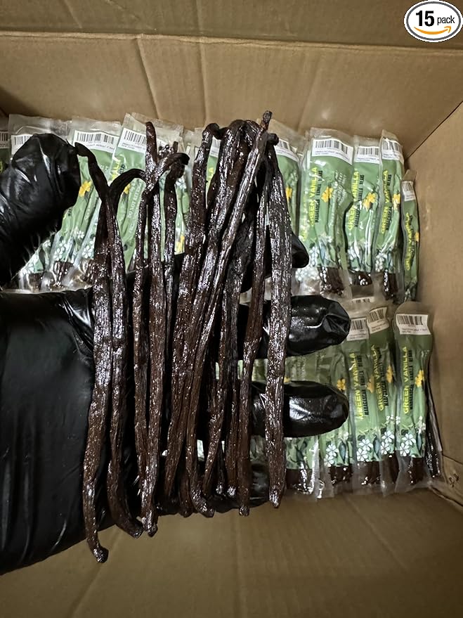 15 Organic Madagascar Vanilla Beans-Whole Pods Grade A 5''-7'' Premium Vanilla Beans For Extract